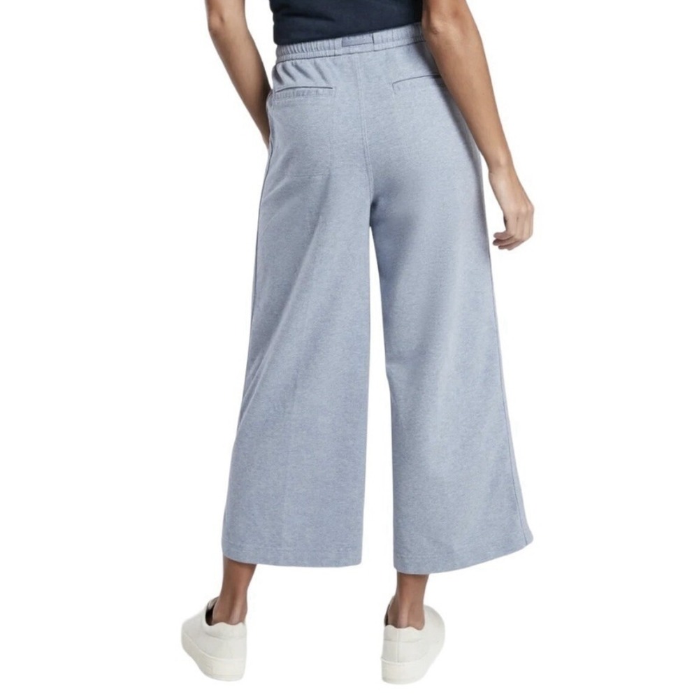 Athleta Light Blue Farallon Heathered Wide Crop Pants Women's Size 0 - Picture 2 of 10